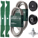 Wholesale Lawn Mower Parts -  UDC Parts Mower Kit / Belt 539114557 + Belt 539117245 + Pulley 129861 + Pulley 532196104 + Spindle 532174356 + 2 Pack Blades 405380 / Fits Husqvarna LSZ4622 LSZ5422 LSZ5424