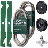 Wholesale Lawn Mower Parts -  UDC Parts Mower Kit / Belt 539114557 + Belt 539117245 + Pulley 129861 + Pulley 532196106 + Spindle 532174356 + 2 Pack Blades 405380 / Fits Husqvarna LSZ4622 LSZ5422 LSZ5424 RZ4219