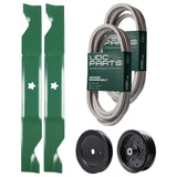 Products -  UDC Parts Mower Kit / Belt 539114557 + Belt 539117245 + Pulley 129861 + Pulley 532196106 + 2 Pack Blades 405380 / Fits Husqvarna LSZ4622 LSZ5422 LSZ5424 RZ4219