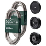 Products -  UDC Parts Mower Kit / Belt 539114557 + Belt 539117245 + Pulley 129861 + Pulley 532196106 + Pulley 532196104 / Fits Husqvarna LSZ4622 LSZ5422 LSZ5424 RZ4619 RZ4620 RZ5422 RZ5424