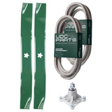 Products -  UDC Parts Mower Kit / Belt 539114557 + Belt 539117245 + Spindle 532174356 + 2 Pack Blades 134149 / Fits Husqvarna RZ4219 RZ4619 RZ4620 RZ5422 RZ5424