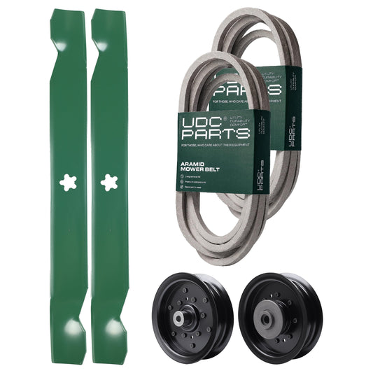 Products -  UDC Parts Mower Kit / Belt 539114557 + Belt 539117245 + Pulley 532196106 + Pulley 532196104 + 2 Pack Blades 138971 / Fits Husqvarna RZ4619 RZ4620 RZ5422 RZ5424