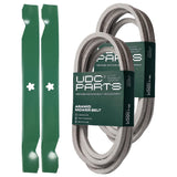  UDC Parts Mower Kit / Belt 539114557 + Belt 539117245 + 2 Pack Blades 138971 / Fits Husqvarna RZ4219 RZ4619 RZ4620 RZ5422 RZ5424
