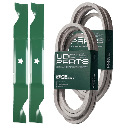 Products -  UDC Parts Mower Kit / Belt 539114557 + Belt 539117245 + 2 Pack Blades 405380 / Fits Husqvarna LSZ4622 LSZ5422 LSZ5424 RZ4219