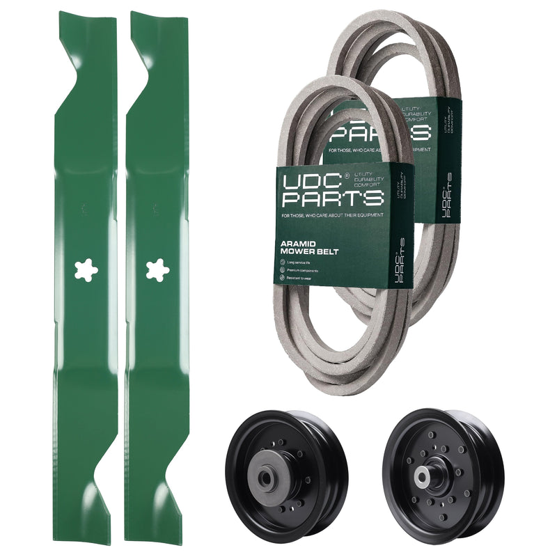 Products -  UDC Parts Mower Kit / Belt 539114557 + Belt 539117245 + Pulley 532196106 + Pulley 532196104 + 2 Pack Blades 405380 / Fits Husqvarna LSZ4622 LSZ5422 LSZ5424