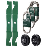 Products -  UDC Parts Mower Kit / Belt 130969 + Belt 197242 + Belt 405143 + Pulley 532194326 + Pulley 532194327 + 2 Pack Blades 405380 / Fits Husqvarna YTH220 Twin