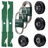 Bulk Lawn Mower Pulleys -  UDC Parts Mower Kit / Belt 140218 + Belt 197242 + Belt 405143 + Pulley 532194326 + Pulley 532196104 + Pulley 532196106 + Pulley 532194327 + 2 Pack Blades 405380 / Fits Husqvarna YTH220 Twin
