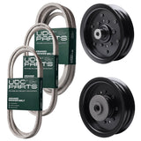 Products -  UDC Parts Mower Kit / Belt 140218 + Belt 197242 + Belt 405143 + Pulley 532196104 + Pulley 532196106 / Fits Husqvarna YTH220 Twin