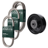 Products -  UDC Parts Mower Kit / Belt 130969 + Belt 197242 + Belt 405143 + Pulley 532196104 / Fits Husqvarna YTH220 Twin