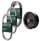  UDC Parts Mower Kit / Belt 130969 + Belt 140218 + Belt 196103 + Pulley 532196106 / Fits Poulan Pro PBGT22H54 PBGT26H54