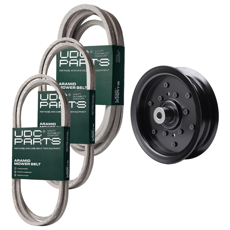  UDC Parts Mower Kit / Belt 130969 + Belt 140218 + Belt 196103 + Pulley 532196106 / Fits Poulan Pro PBGT22H54 PBGT26H54