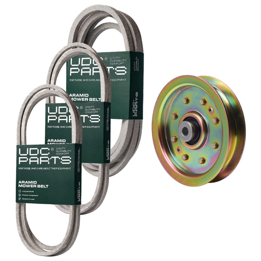 OEM–Equivalent Columbia Belt -  UDC Parts Mower Kit / Belt 754-04060 + Belt 754-04219 + Belt 754-04240 + Pulley 956-04129 / Fits Craftsman PYT9000