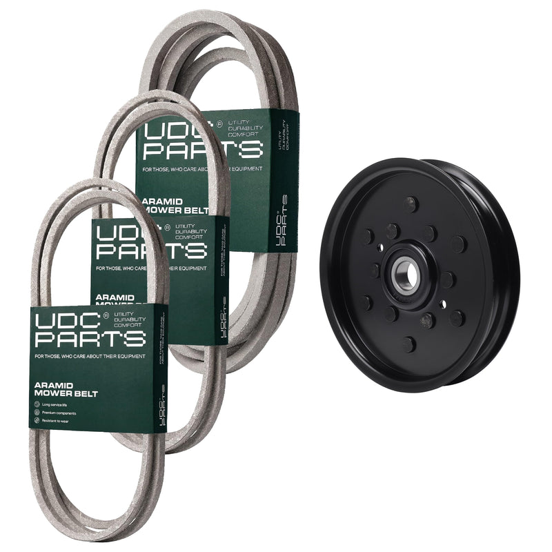  UDC Parts Mower Kit / Belt M144044 + Belt M154621 + Belt M154958 + Pulley AM106627 / Fits John Deere X300 Select Series X304 Select Series