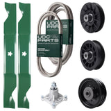 Wholesale Lawn Mower Parts -  UDC Parts Mower Kit / Belt 194346 + Belt 539117245 + Pulley 532194326 + Pulley 532194327 + Pulley 532196104 + Spindle 532174356 + 2 Pack Blades 405380 / Fits Husqvarna LT1597