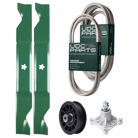 Products -  UDC Parts Mower Kit / Belt 194346 + Belt 539117245 + Pulley 532194327 + Spindle 532174356 + 2 Pack Blades 405380 / Fits Husqvarna LT1597