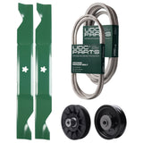 Products -  UDC Parts Mower Kit / Belt 194346 + Belt 539117245 + Pulley 532194326 + Pulley 532196104 + 2 Pack Blades 405380 / Fits Husqvarna LT1597