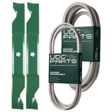  UDC Parts Mower Kit / Belt 140218 + Belt 197242 + 2 Pack Blades 405380 / Fits Jonsered LT2223A2