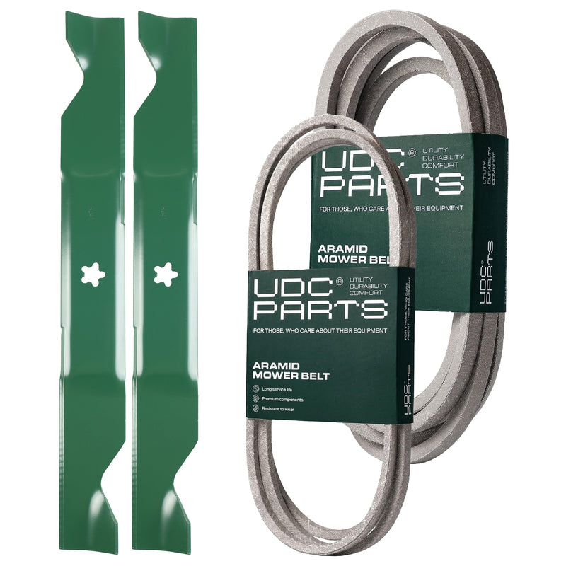  UDC Parts Mower Kit / Belt 140218 + Belt 197242 + 2 Pack Blades 405380 / Fits Jonsered LT2223A2