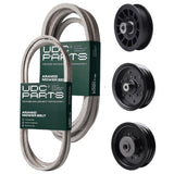  UDC Parts Mower Kit / Belt 140218 + Belt 197242 + Pulley 532196104 + Pulley 532196106 + Pulley 532194327 / Fits Husqvarna YTH220 Twin YTH2448T