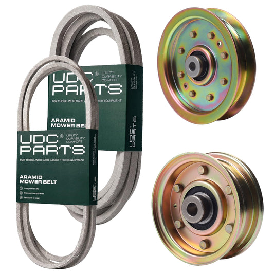 OEM–Equivalent Columbia Belt -  UDC Parts Mower Kit / Belt 754-04240 + Belt 954-04207 + Pulley 756-04224 + Pulley 956-04129 / Fits Craftsman PYT9000