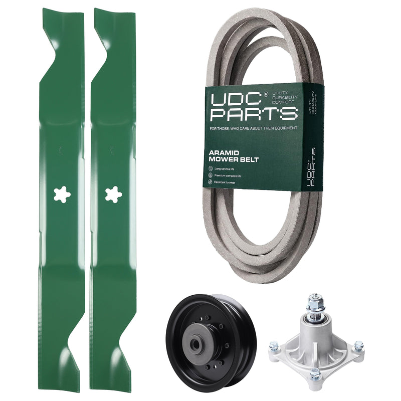 Products -  UDC Parts Mower Kit / Belt 539117245 + Pulley 532196104 + Spindle 532174356 + 2 Pack Blades 405380 / Fits Poulan Pro 461ZX PP46SZ PPX46Z PX46Z