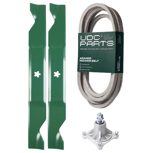 Products -  UDC Parts Mower Kit / Belt 539117245 + Spindle 532174356 + 2 Pack Blades 405380 / Fits Poulan Pro 461ZX PP46SZ PPX46Z PX46Z