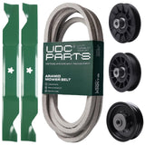 Products -  UDC Parts Mower Kit / Belt 197242 + Pulley 532194326 + Pulley 532196104 + Pulley 532194327 + 2 Pack Blades 405380 / Fits Husqvarna YTH220 Twin