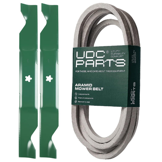 Bulk Lawn Mower Blades -  UDC Parts Mower Kit / Belt 539117245 + 2 Pack Blades 405380 / Fits Poulan Pro 461ZX PP46SZ PPX46Z PX46Z