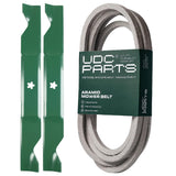Bulk Lawn Mower Blades -  UDC Parts Mower Kit / Belt 197242 + 2 Pack Blades 405380 / Fits Jonsered LT2223A2 LT2320A2
