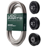  UDC Parts Mower Kit / Belt 197242 + Pulley 532194326 + Pulley 532196104 + Pulley 532194327 / Fits Husqvarna YTH220 Twin YTH2448T