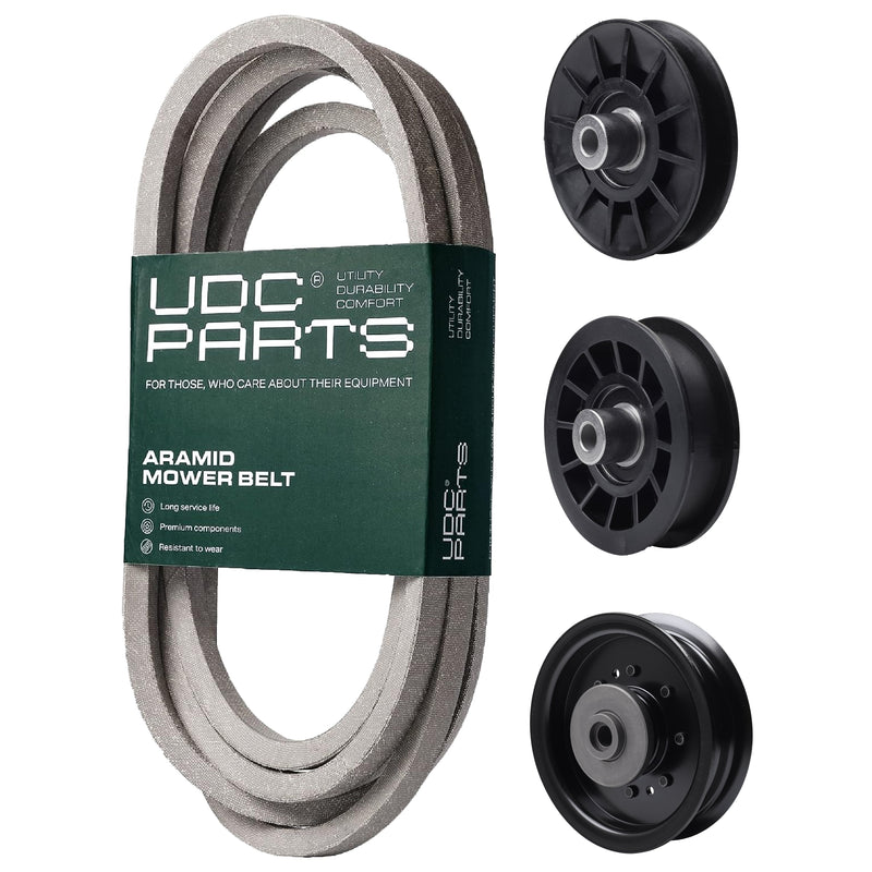  UDC Parts Mower Kit / Belt 197242 + Pulley 532194326 + Pulley 532196104 + Pulley 532194327 / Fits Poulan Pro PB22H48YT PB24H48YT PBGT22H48