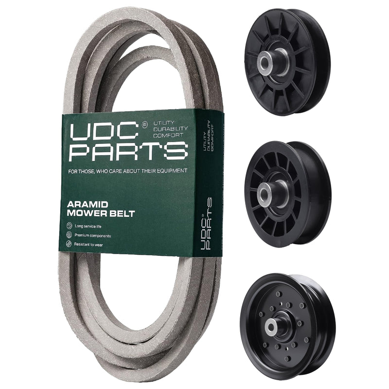  UDC Parts Mower Kit / Belt 197242 + Pulley 532194326 + Pulley 532196106 + Pulley 532194327 / Fits Husqvarna YTH220 Twin YTH2448T