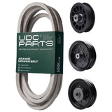  UDC Parts Mower Kit / Belt 197242 + Pulley 532196104 + Pulley 532196106 + Pulley 532194327 / Fits Poulan Pro PB22H48YT PB24H48YT PBGT22H48