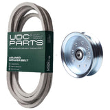  UDC Parts Mower Kit / Belt GX21833 + Pulley GY20629 / Fits John Deere 145 LA130 X140 X165 X166