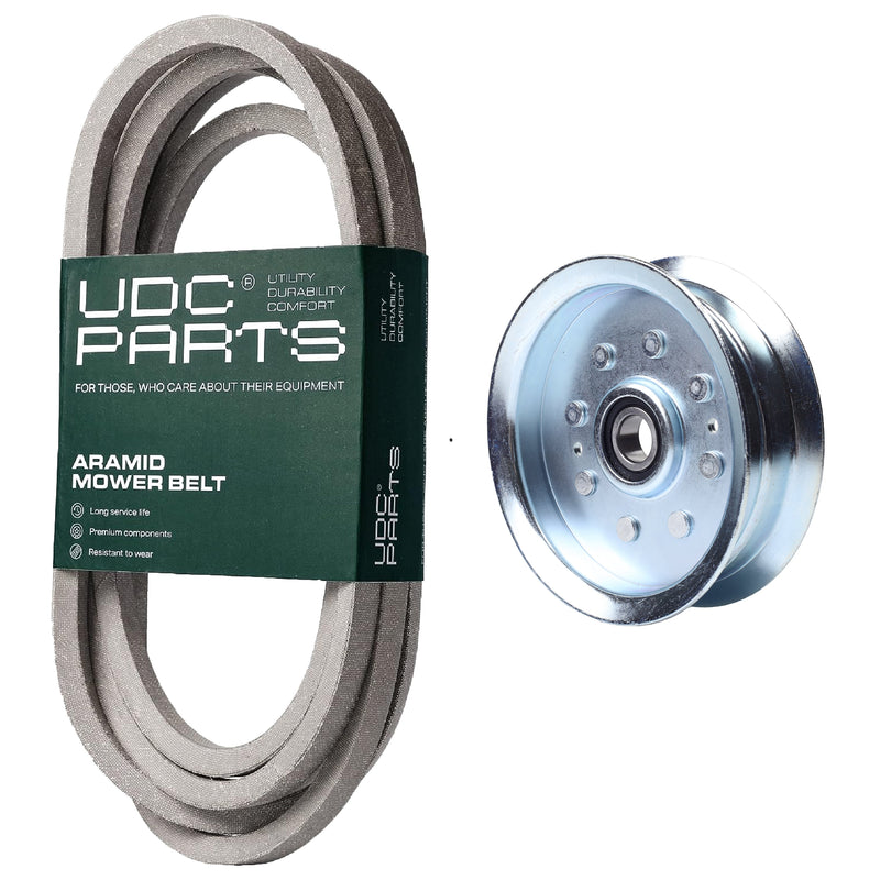 UDC Parts Mower Kit / Belt GX21833 + Pulley GY20629 / Fits John Deere 145 LA130 X140 X165 X166
