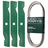  UDC Parts Mower Kit / Belt 130969 + 2 Pack Blades 173920 / Fits Husqvarna