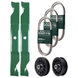 Wholesale Lawn Mower Parts -  UDC Parts Mower Kit / Belt 130969 + Belt 140218 + Belt 405143 + Pulley 532194326 + Pulley 532194327 + 2 Pack Blades 405380 / Fits Husqvarna YTH220 Twin