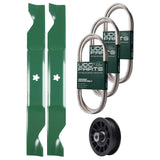 Products -  UDC Parts Mower Kit / Belt 130969 + Belt 140218 + Belt 405143 + Pulley 532194327 + 2 Pack Blades 405380 / Fits Husqvarna YTH220 Twin