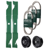 Products -  UDC Parts Mower Kit / Belt 130969 + Belt 197253 + Belt 405143 + Pulley 532196106 + Pulley 532194327 + 2 Pack Blades 405380 / Fits Husqvarna YTH20K46