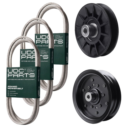 Products -  UDC Parts Mower Kit / Belt 130969 + Belt 138255 + Belt 140218 + Pulley 532194326 + Pulley 532196106 / Fits Jonsered LT2217A