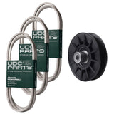  UDC Parts Mower Kit / Belt 130969 + Belt 140218 + Belt 197253 + Pulley 532194326 / Fits Husqvarna LTH171
