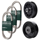 Products -  UDC Parts Mower Kit / Belt 130969 + Belt 140218 + Belt 405143 + Pulley 532196104 + Pulley 532194327 / Fits Husqvarna YTH220 Twin