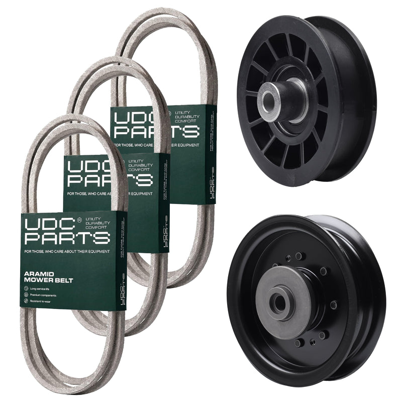 Products -  UDC Parts Mower Kit / Belt 130969 + Belt 140218 + Belt 405143 + Pulley 532196104 + Pulley 532194327 / Fits Husqvarna YTH220 Twin