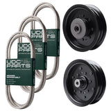 Products -  UDC Parts Mower Kit / Belt 130969 + Belt 140218 + Belt 405143 + Pulley 532196104 + Pulley 532196106 / Fits Husqvarna YTH220 Twin
