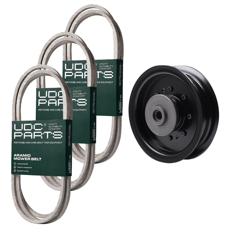  UDC Parts Mower Kit / Belt 130969 + Belt 140218 + Belt 405143 + Pulley 532196104 / Fits Husqvarna YTH220 Twin