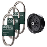  UDC Parts Mower Kit / Belt 130969 + Belt 140218 + Belt 197253 + Pulley 532196106 / Fits Jonsered LT2216A2 LT2217A LT2223A2