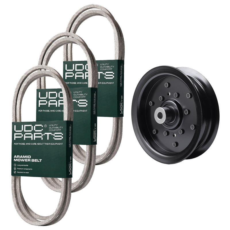  UDC Parts Mower Kit / Belt 130969 + Belt 140218 + Belt 197253 + Pulley 532196106 / Fits Jonsered LT2216A2 LT2217A LT2223A2