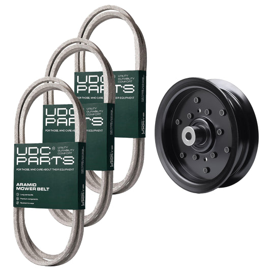 Products -  UDC Parts Mower Kit / Belt 130969 + Belt 140218 + Belt 144959 + Pulley 532196106 / Fits Husqvarna LOYTH20F42T LTH171 YTH20F42T YTH2242T