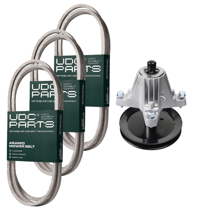  UDC Parts Mower Kit / Belt 754-04045 + Belt 754-04060 + Belt 754-0467 + Spindle 918-06991 / Fits Yard-Man LT-42