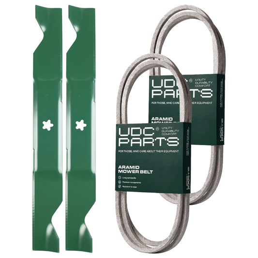 Products -  UDC Parts Mower Kit / Belt 130969 + Belt 140218 + 2 Pack Blades 405380 / Fits Poulan Pro PB22H46YT